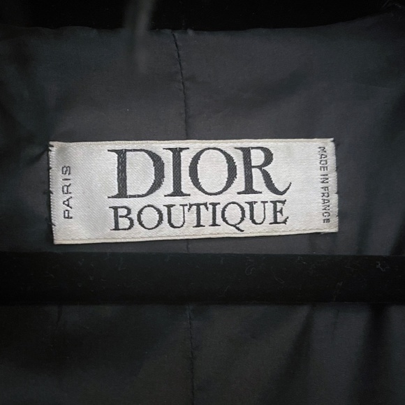 Dior Vintage 1970's full length velvet coat with ostrich feather cuffs and trim - Picture 5 of 8
